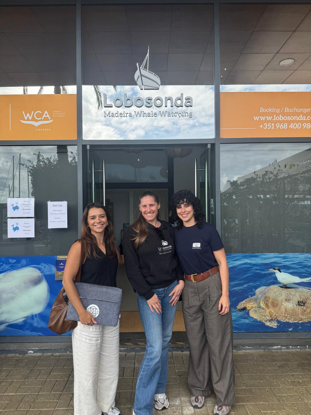 Mariana visiting a whale-watching tour operator in Madeira Island